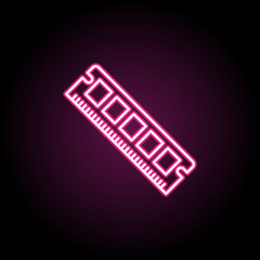 Poster - Pc memory ram neon icon. Simple thin line, outline vector of computer parts icons for ui and ux, website or mobile application