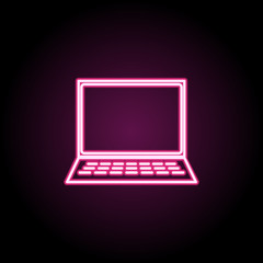 Wall Mural - Laptop neon icon. Simple thin line, outline vector of computer parts icons for ui and ux, website or mobile application