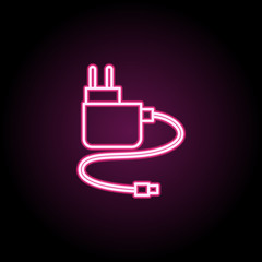 Poster - Amp power supply neon icon. Simple thin line, outline vector of computer parts icons for ui and ux, website or mobile application