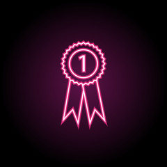 Poster - Medal neon icon. Simple thin line, outline vector of education icons for ui and ux, website or mobile application