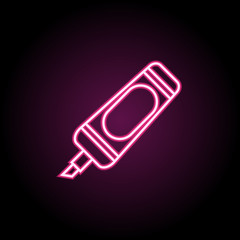 Poster - Marker neon icon. Simple thin line, outline vector of education icons for ui and ux, website or mobile application