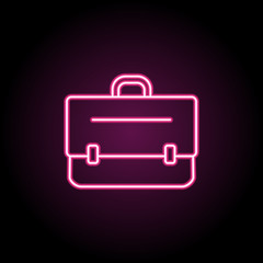 Poster - Briefcase neon icon. Simple thin line, outline vector of education icons for ui and ux, website or mobile application