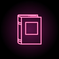 Poster - Book neon icon. Simple thin line, outline vector of education icons for ui and ux, website or mobile application