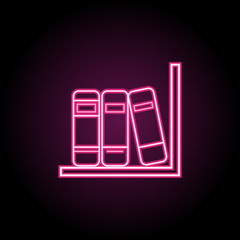 Poster - Bookshelf neon icon. Simple thin line, outline vector of education icons for ui and ux, website or mobile application