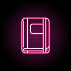 Poster - Notebook neon icon. Simple thin line, outline vector of education icons for ui and ux, website or mobile application