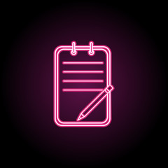 Poster - Check list neon icon. Simple thin line, outline vector of education icons for ui and ux, website or mobile application