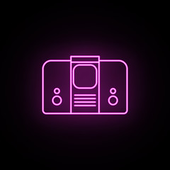 Poster - Generation of televisions with acoustics neon icon. Simple thin line, outline vector of generation icons for ui and ux, website or mobile application