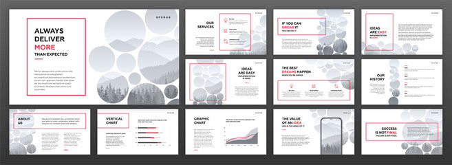 Wall Mural - Modern powerpoint presentation templates set. Use for modern keynote presentation background, brochure design, website slider, landing page, annual report, company profile, facebook banner.