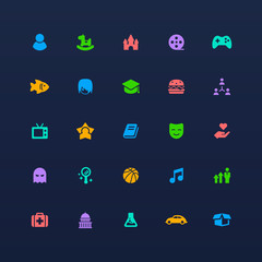 Wall Mural - category icons ui design app vector Isolated image