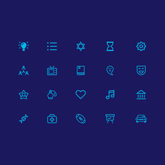Wall Mural - category icons ui design app vector Isolated image