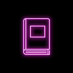 Poster - book neon icon. simple thin line, outline vector of school icons for ui and ux, website or mobile ap