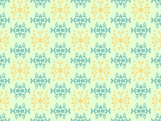 Fototapete - triangle and  ornament on a seamless spring pattern.