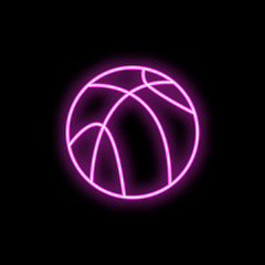 Poster - Basketball neon icon. Simple thin line, outline vector of school icons for ui and ux, website or mobile application