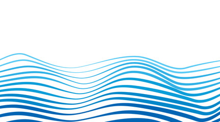 Wall Mural - Alternating lines water blue gradient color ocean wave abstract background vector illustration