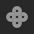 Infinity logo endless geometric symmetrical pattern of many interwoven circles of thin lines in the Celtic style