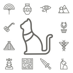 Poster - Cat icon. Mythology icons universal set for web and mobile