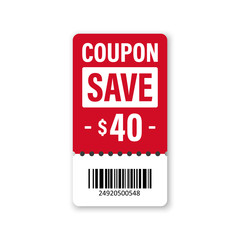Wall Mural - set of template coupon. gift coupon element template, graphics design. voucher promo code. shopping,