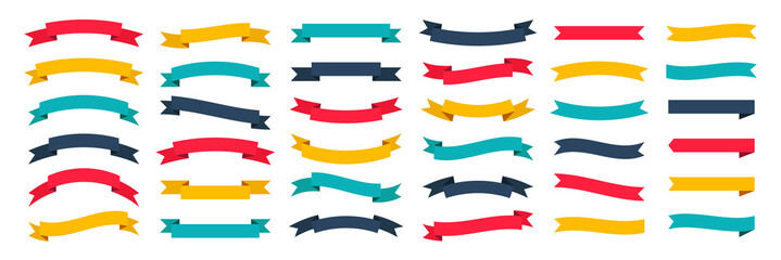 Wall Mural - set of ribbons. ribbon elements. starburst label. vintage. modern simple ribbons collection. vector 
