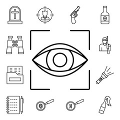 Poster - Search by eyes icon. Detailed set of crime investigation icons. Premium quality graphic design. One of the collection icons for websites, web design, mobile app