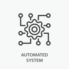 Poster - automated system line icon on white background.