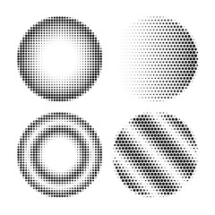Poster - Halftone radial set isolated on white background