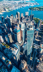 Wall Mural - NEW YORK - JULY 02 2016: Aerial view of the Freedom Tower at One World Trade Center, Manhattan, New York