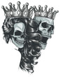 Skull King and Queen vector. Love skull couple.