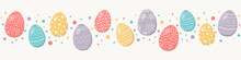 Colourful Easter Concept With Decorative Eggs. Banner. Vector