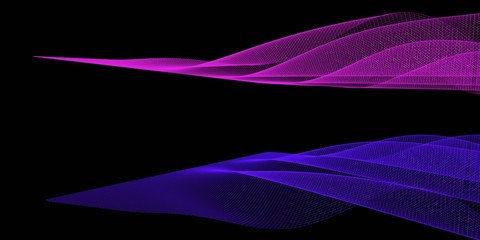 Poster - Abstract 3d mesh wave background. Futuristic technology style. Elegant background for business presentations.