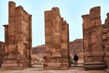 Wall Mural - Roman ruins in Wadi Musa (Petra), Jordan