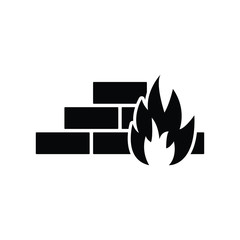 Poster - Firewall icon fireplace icon vector