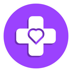 Poster - cross and heart sign badge icon. Simple glyph, flat vector of Medicine icons for ui and ux, website or mobile application