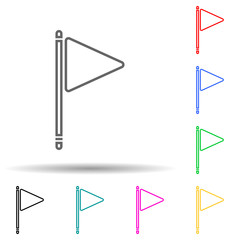 Poster - Flag multi color set icon. Simple thin line, outline vector of navigation icons for ui and ux, website or mobile application