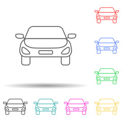 Poster - A car multi color set icon. Simple thin line, outline vector of navigation icons for ui and ux, website or mobile application