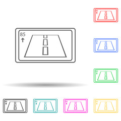 Poster - Navigator with speed indicator multi color set icon. Simple thin line, outline vector of navigation icons for ui and ux, website or mobile application