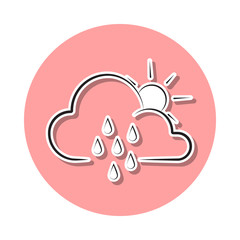 Poster - partial rain sign sticker icon. Simple thin line, outline vector of Weather icons for ui and ux, website or mobile application