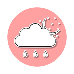 Poster - the sign of the night rain sticker icon. Simple thin line, outline vector of Weather icons for ui and ux, website or mobile application
