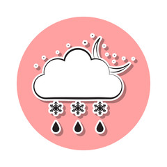 Poster - sign of night rain and snow sticker icon. Simple thin line, outline vector of Weather icons for ui and ux, website or mobile application