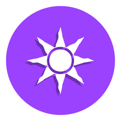 Poster - bright sun badge icon. Simple glyph, flat vector of Weather icons for ui and ux, website or mobile application