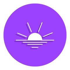 Poster - sunset badge icon. Simple glyph, flat vector of Weather icons for ui and ux, website or mobile application