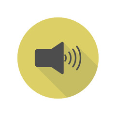 Poster - sound sign long shadow icon. Simple glyph, flat vector of WEB icons for ui and ux, website or mobile application