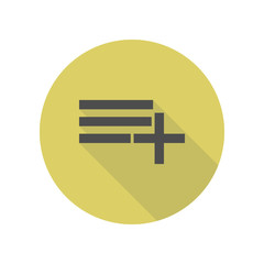 Poster - add playlist long shadow icon. Simple glyph, flat vector of WEB icons for ui and ux, website or mobile application