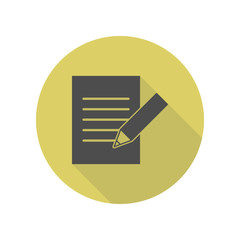 Poster - writing on paper with a pencil . Element of web long shadow icon. Simple glyph, flat vector of WEB icons for ui and ux, website or mobile application