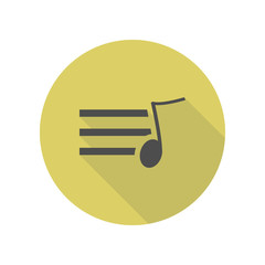 Poster - sign musical sheet . Element of web long shadow icon. Simple glyph, flat vector of WEB icons for ui and ux, website or mobile application