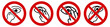 Don't touch your eyes icon, simple hand and eye sign in red crossed circle. Can be used during coronavirus covid-19 outbreak prevention