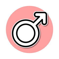 Poster - sign of a man sticker icon. simple thin line, outline vector of web icons for ui and ux, website or 