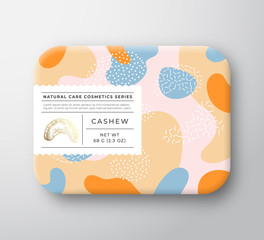Wall Mural - nuts bath cosmetics package box. vector wrapped paper container with care label cover. packaging des