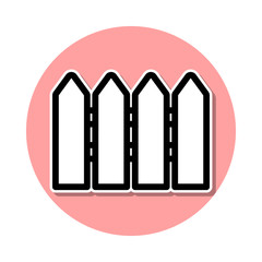 Poster - wooden fence sticker icon. Simple thin line, outline vector of web icons for ui and ux, website or mobile application