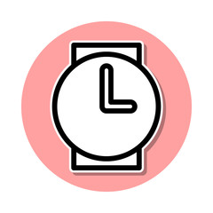 Poster - Wrist Watch sticker icon. Simple thin line, outline vector of web icons for ui and ux, website or mobile application