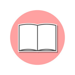 Sticker - open book sticker icon. Simple thin line, outline vector of web icons for ui and ux, website or mobile application